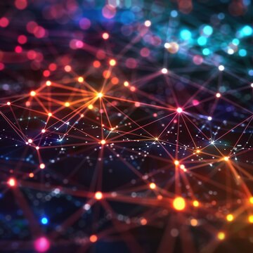 Futuristisches Teamwork: Leuchtendes Wissensnetzwerk