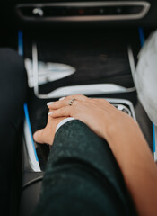 close - up shot of couple holding hands	