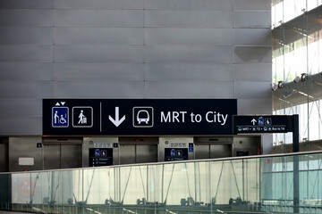 MRT station direction signs, public transportation