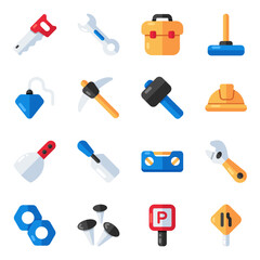 Set of Equipment Flat Icons 
