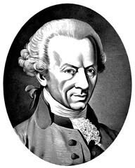 Transparent background Immanuel Kant, generative AI - obrazy, fototapety, plakaty