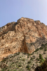 Caminito del Ray, The King's Path. Walkway pinned along the steep walls of a narrow gorge in El Chorro, Malaga, Spain