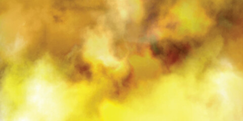 Fire in the air. Fire orange yellow watercolor background. Bright background. Soft puffy background.