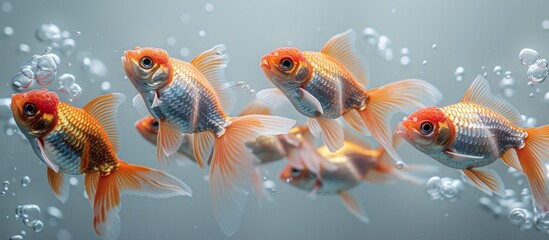 Goldfishes in a Serene Aquatic Setting