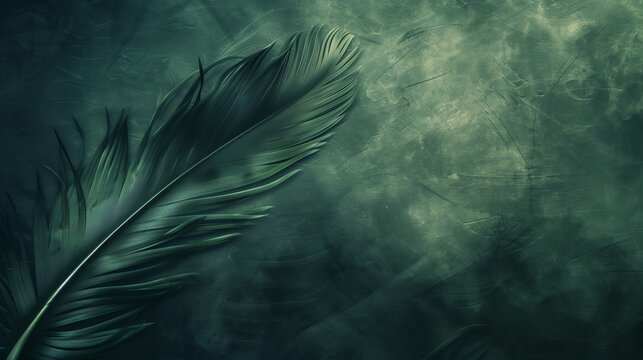 green feathers abstract background