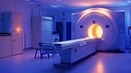 Magnetic resonance imaging MRI, future of medicine scan technology, magnetic field scanning - obrazy, fototapety, plakaty
