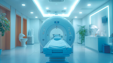 Magnetic resonance imaging MRI, future of medicine scan technology, magnetic field scanning - obrazy, fototapety, plakaty