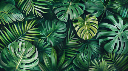 Fototapeta na wymiar palm leaves abstract background