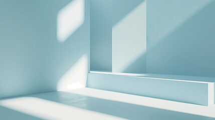 light blue studio background with light and shadow