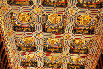 Ornate ceiling of the aljafer√≠a palace
