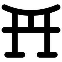 torii gate icon, simple vector design - obrazy, fototapety, plakaty