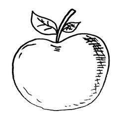 Sketch illustration of an apple