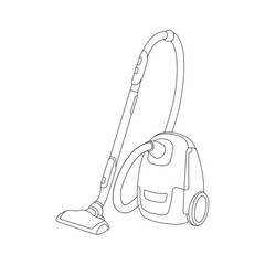 Hand drawn Kids drawing Cartoon Vector illustration vacuum cleaner icon Isolated on White Background © wordspotrayal