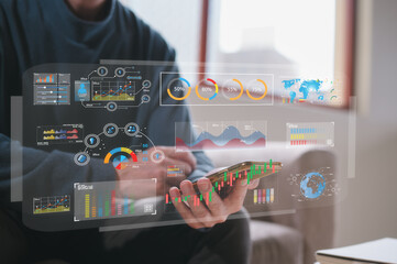 Business analysis and Data Management System with KPI and metrics connected to the database for...