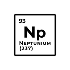 Neptunium, chemical element of the periodic table graphic design