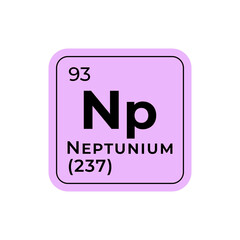 Neptunium, chemical element of the periodic table graphic design