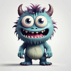 Cute Monster cartoon Logo Design Very Cool