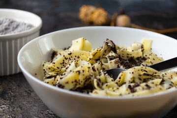 Pasta with poppy seeds