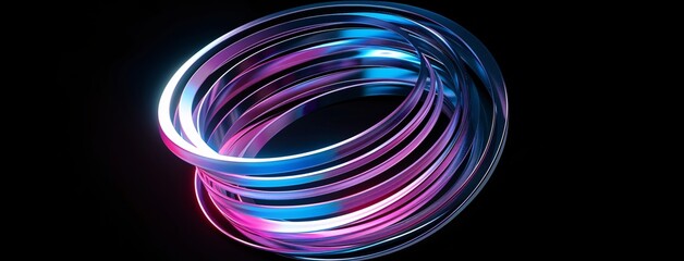 Pink and Blue Twisted Light Rings A Monthly Event Celebration Generative AI