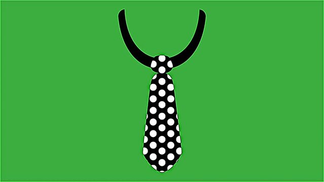 Video animation of a tie moving on a green screen background