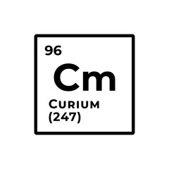 Curium, chemical element of the periodic table graphic design