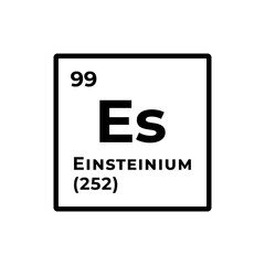 Einsteinium, chemical element of the periodic table graphic design