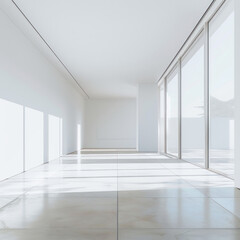 Empty white modern interior. Generative AI