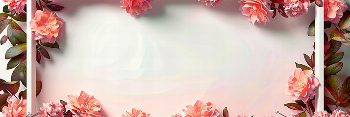 Spring Awakening: Pink Blossoms Against a Blue Sky in a Soft, Romantic Wedding Invitation Background