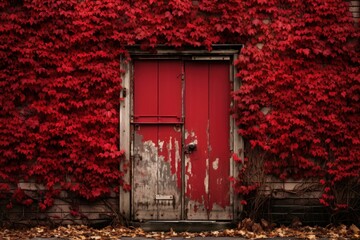 Sizable Red metal doors. Floor render. Generate Ai