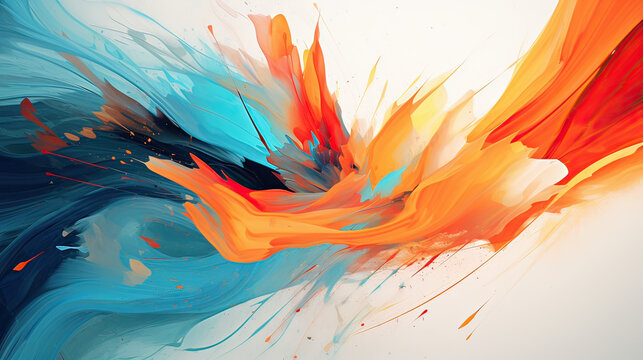 A digital marketing-themed abstract painting, blending brush strokes and digital imagery to represent the artistic side of online marketing  Ai Generative