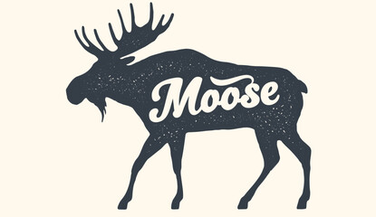 Moose. Lettering, typography