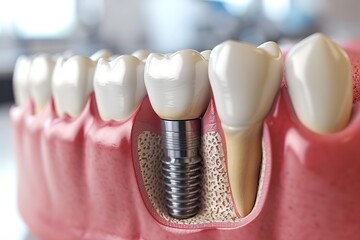 Dental Implant Procedure Illustration or image showing the stages of a dental implant procedure