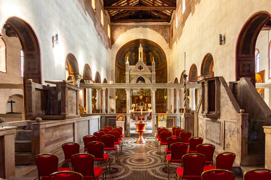 Interiors of Santa Maria in Cosmedin church in Rome, Italy