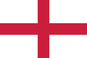 Flag of England. English white flag with a red cross. State symbol of England.