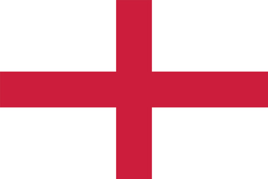 Flag of England. English white flag with a red cross. State symbol of England.