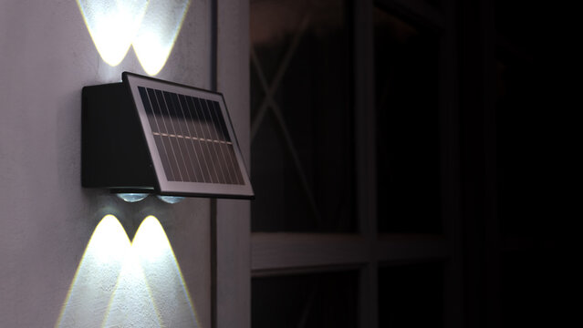 Small solar powered led light with motion sensor.