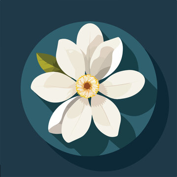 Magnolias in cartoon, doodle style. Image for t-shirt, web, mobile apps and ui. Isolated 2d vector illustration in logo, icon, sketch style, Eps 10. AI Generative