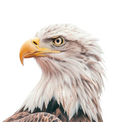 Obraz premium Bald eagle, a sea eagle bird of prey with a yellow beak in Accipitridae family