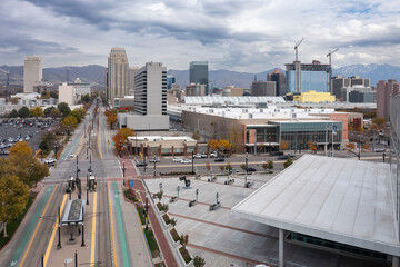 Downtown area of Salt Lake City, Utah, US