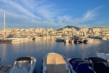 Yachts marina on sunrise in Banus, Marbella, Spain