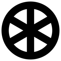 wheel of dharma icon, simple vector design - obrazy, fototapety, plakaty