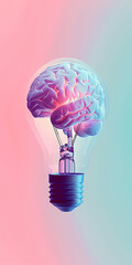Brain bulb idea for creative paople