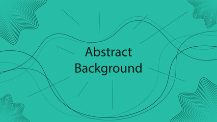 Abstract green background with wavy lines. Waves and abstract shapes on a green background. Simple background	
