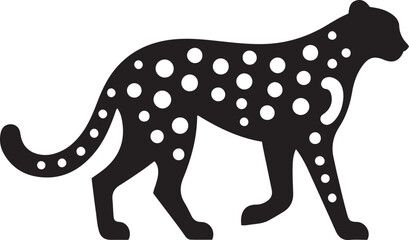 Obraz premium Cheetah walking vector illustration Isolated on white background. Cheetah logo icon designs vector.