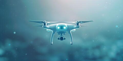 Fototapeta premium Drone Character Soaring Above Limitless Possibilities Capturing the World from a Unique Aerial Vantage Point