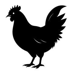 Vibrant Rooster: Vector Art with Bold Silhouette