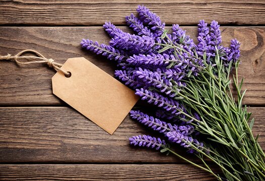 Close-Up of Violet Lavender Branches - A Mockup for Product Photography and Branding
