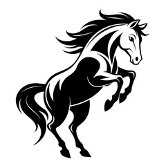 Equestrian Elegance: Vector Art Silhouette of Galloping Horse