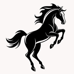 Obraz na płótnie Canvas Equestrian Elegance: Vector Art Silhouette of Galloping Horse