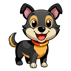 Cheerful Canine: Vector Art Silhouette of Smiling Dog